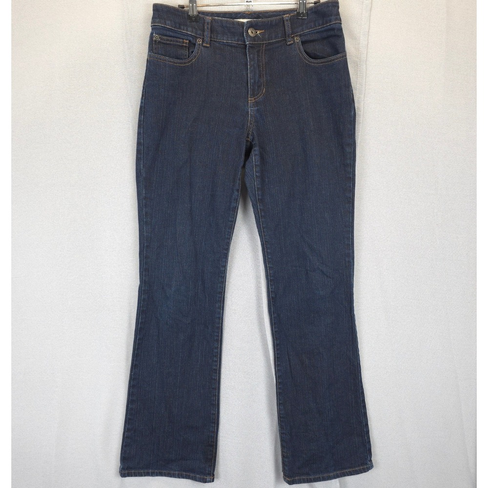 Chico's Platinum Denim Jeans Bootcut Dark Wash Comfort Stretch‎ Women S /4 Reg